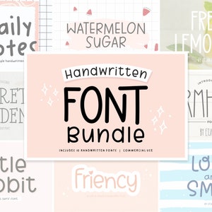 Font Bundles - Cute Font, Handwriting Font, Commercial Use, Modern Font, Cricut Font Bundle, Procreate Font, Handwritten, Farmhouse Font