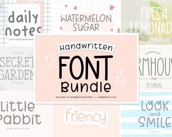 Font Bundles - Cute Font, Handwriting Font, Commercial Use, Modern Font, Cricut Font Bundle, Procreate Font, Handwritten, Farmhouse Font