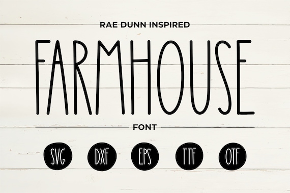 Farmhouse Font Rae Dunn Font Skinny Font for Cricut Project | Etsy