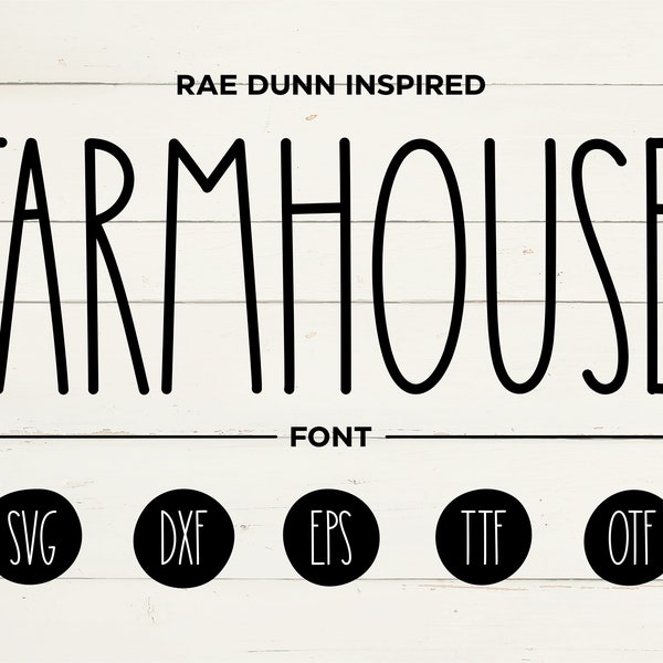 Boerderij lettertype - Rae Dunn lettertype, mager lettertype voor Cricut Project | Rae Dunn Geïnspireerd, Rae Dunn SVG, Rustiek Land Lettertype voor SVG Design