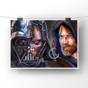 The Dark Side Art Print (Anakin and Obi-Wan)