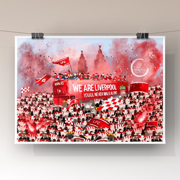 Liverpool FC Champions Parade Art Print