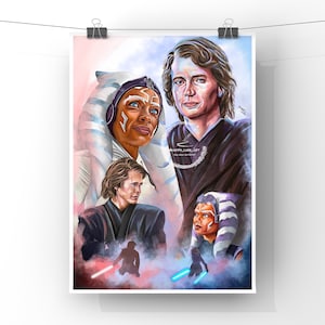 Ahsoka and Anakin Art Print