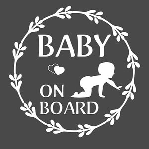 Set of 2 Baby On Board Child Window Bumper Warning Safety Car Sign Decal Sticker