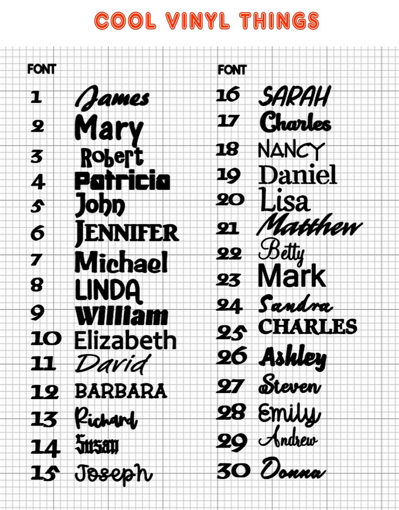 Personalized Name Decals Custom Name Decals Name Vinyl Etsy