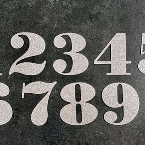 3&quot; Silver / Gold Glitter Double Sided Sparkle  Numbers Wedding  Party table numbers  Glitter cardstock die cut seating numbers