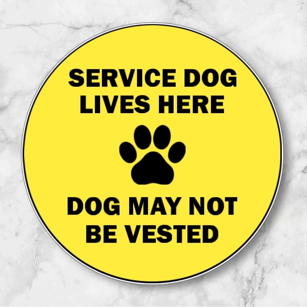 Matte Service Dog Lives Here - May Not Be Vested Decal Sticker - Etsy