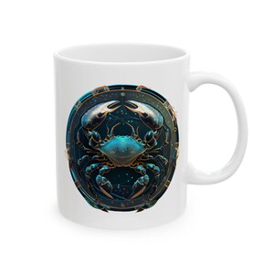 Zodiac Cancer Mug, Horoscope Ceramic Cup, Astrology Coffee Mug, Cancer Zodiac Sign Gift, Birthday Gift Mug, Zodiac Gifts for Cancer