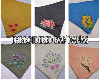 6 modèles de bandana brodé 100 % coton