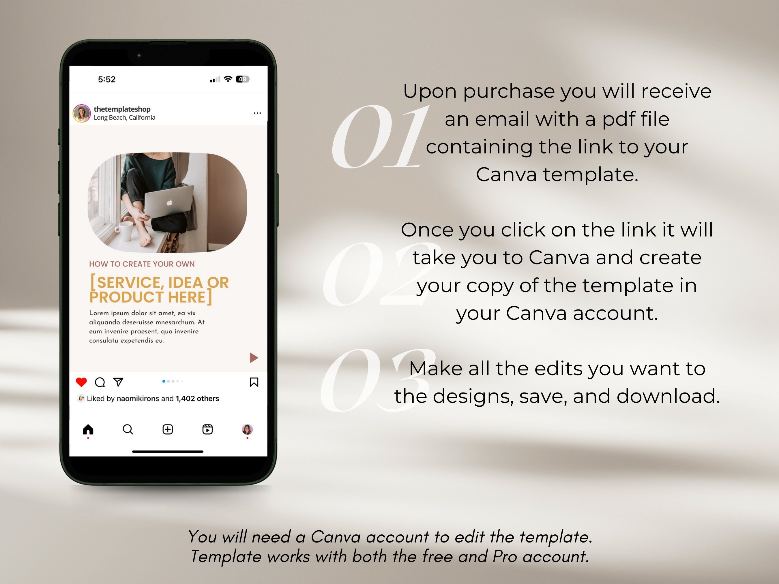 Canva Instagram Carousel Template: Editable Social Media Posts (digital ...