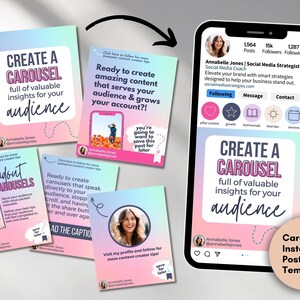Instagram Carousel Posts Template to Stop the Scroll | Colorful Portrait Instagram Canva Template for your Feed | Social Media Carousels