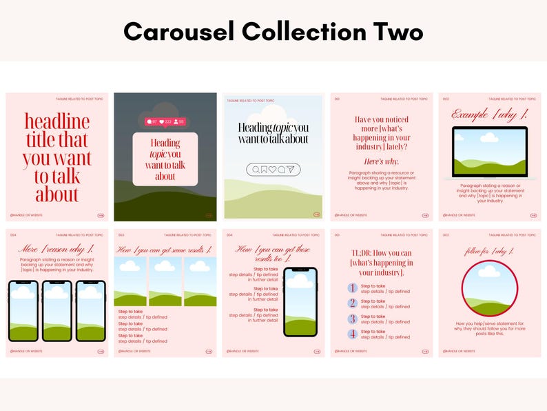 Trending Aesthetic Instagram Carousel Template for Canva | Editable IG ...