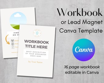 Mini Workbook Canva Template: 16 Page Ebook & Lead Magnet (Digital File)