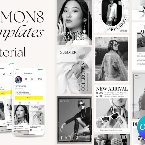 Lemon8 Templates Customizable in Canva | Editorial Lemon8 Posts | Social Media Post Templates | Content Creator and Influencer Templates