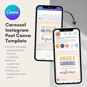 Instagram Carousel Posts Template | Editable Instagram Portrait Template | Canva Instagram 4:5 Posts for Carousels | Social Media Templates