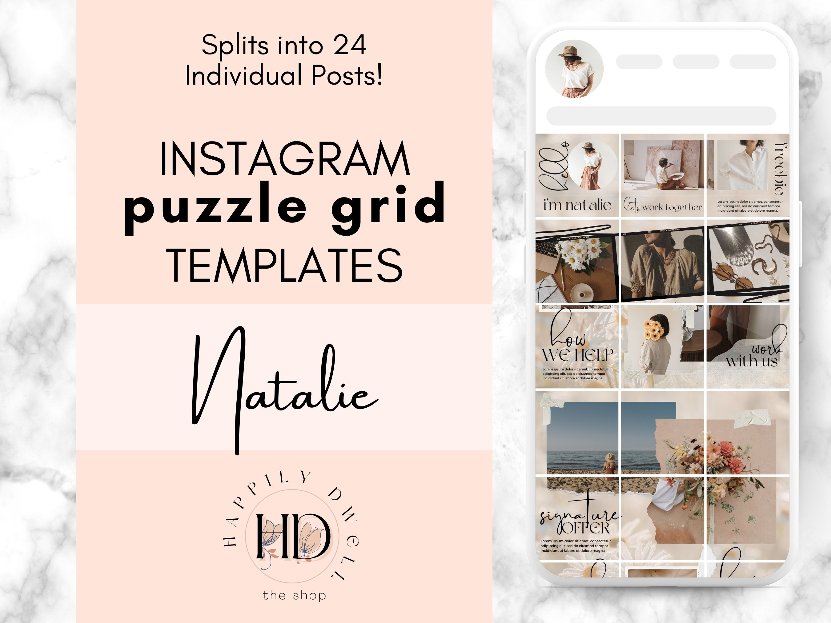 Instagram Grid Puzzle Template Instagram Puzzle Feed Canva Template