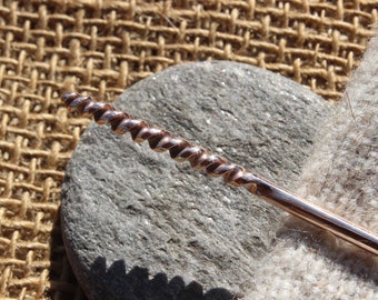 Bronze pin with twisted head needle bronze pin robe pin hairpin pin bronze hairpin
