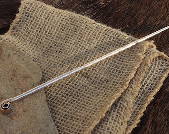 Bronze Age Roller Head Needle Hairpin Bronze Needle Bronze Needle Bronze Age Garment Needle Larp Reenactment Needle