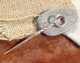 Ring needle with roller head with bronze ring Ring head needle 700 - 1100 AD. Viking ring pin bronze needle reenactment Viking RK3