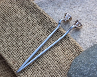 Garment needle set 2x Jastorf culture Holstein needle with iron shaft Pre-Roman Iron Age Elbe Germanic Latene cranked needle JA7