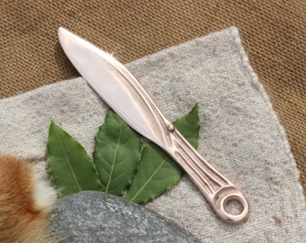 Bronze knife, full-handle knife with ring pommel, simple knife, BzC 1500 - 1300 BC, utility knife G3