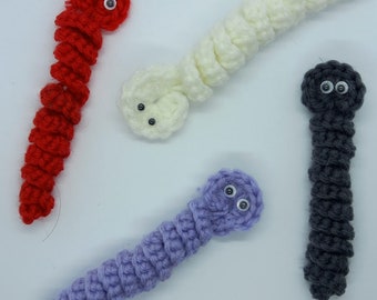 Worry Worm Pet | Crochet | Handmade | Rainbow | Mental Health | Autism | Fidget | Anxiety Relief | Stress Reliever | Keyring Worms