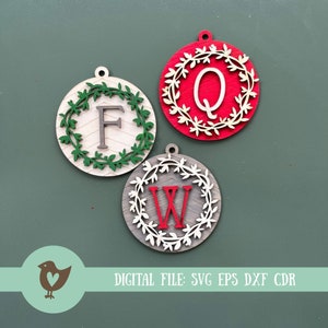 Christmas ornaments laser cut files, Farmhouse ornaments SVG