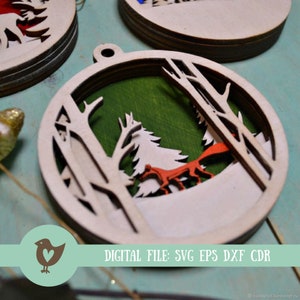 Christmas ornaments SVG, Laser cut files, Multilayer svg