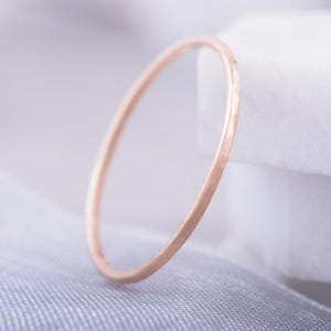 14k Solid Gold Hammered Stacking Ring,Gold 1 mm Thin Ring, Minimalist Jewelry, Dainty Gold Ring, Gold Stack rings,Boho Ring
