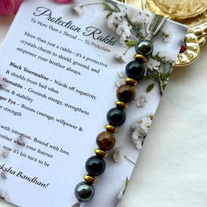 Pierres précieuses faites main Rakhi, Rakhri de protection, Rakhi pour frère, cadeau Rakshabandhan