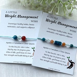 Weight Management Bracelet | Crystal Bracelet with Apatite, Clear Quartz, Carnelian | Healing Jewelry for Metabolism & Self-Discipline