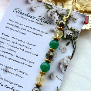 Handmade Crystal Rakhi Set: Abundance, Wealth & Prosperity
