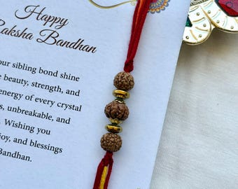 Bracciale Rudraksha Rakhi: Shiva Rakhri fatto a mano, legame sacro