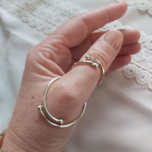 Sterling Silver Arthritis Finger Splint Ring: Adjustable EDS Support