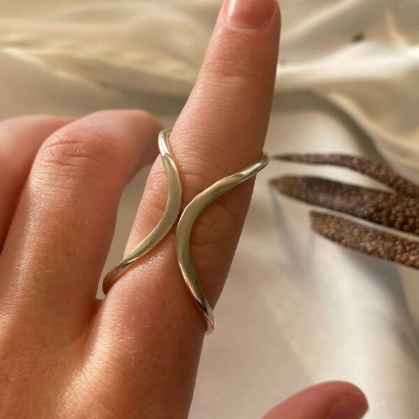 Hammered Arthritis Ring, Splint Knuckle Ring, Thumb Ring,double band Ring for Women, Simple Midi Ring, Statement Ring,