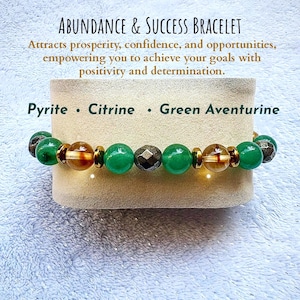 Wealth Bracelet, Money Bracelet, Prosperity and Abundance Bracelet,Luck Stackable Handmade Stretchable Crystal Bracelet