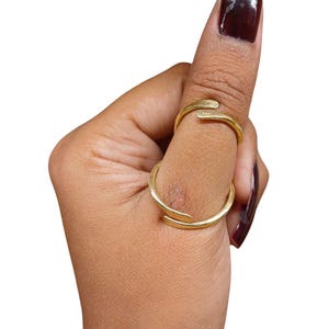 Adjustable Brass & Sterling Silver Thumb Ring - Arthritis IP Joint Support