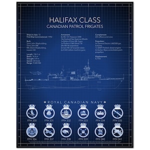 Halifax Class Ship Blueprint Poster