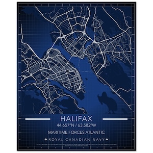 Carte style Blueprint de Halifax (Canada)