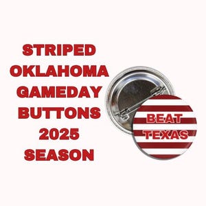 Oklahoma striped 2025 gameday buttons