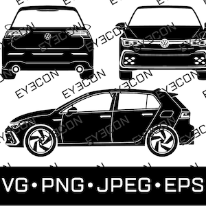 NEW GTI GOLF Car Vector Cricut Silhouette File ai svg pdf eps dxf jpeg png