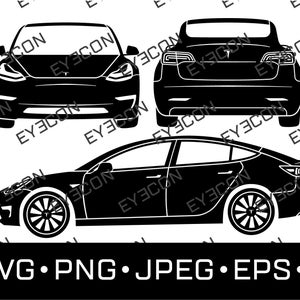 MODEL 3 Car Vector Cricut Silhouette File ai svg pdf eps dxf jpeg png