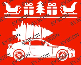 BRZ CHRISTMAS Car Vector Cricut Silhouette File ai svg pdf eps dxf jpeg png