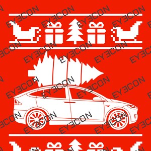 Model X CHRISTMAS Car Vector Cricut Silhouette File svg eps pdf ai png jpeg dxf