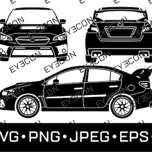 WRX Car Vector Cricut Silhouette File ai svg pdf eps dxf jpeg png