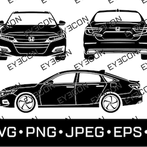 Honda Accord Car Vector Cricut Silhouette File ai svg dxf pdf eps png jpeg