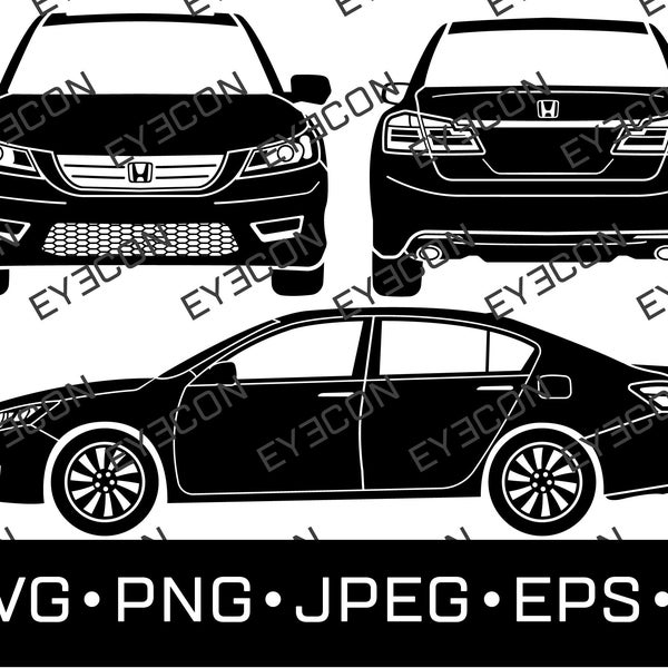 Honda Accord Sport Car Vector Cricut Silhouette File ai svg dxf pdf eps png jpeg