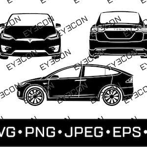 Model X Car Vector Cricut Silhouette File svg eps pdf ai png jpeg dxf