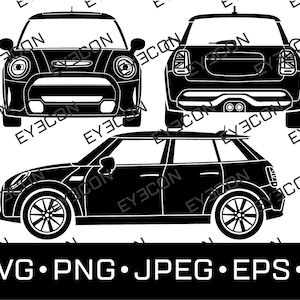 MINI COOPER NUEVO Coche Vector Cricut Silueta svg ai eps pdf dxf png jpeg