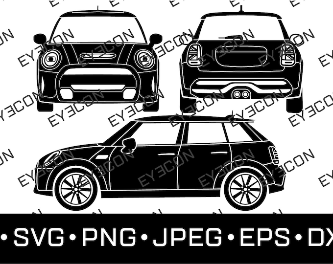 MINI COOPER NEW Car Vector Cricut Silhouette Svg Ai Eps Pdf Dxf Png ...